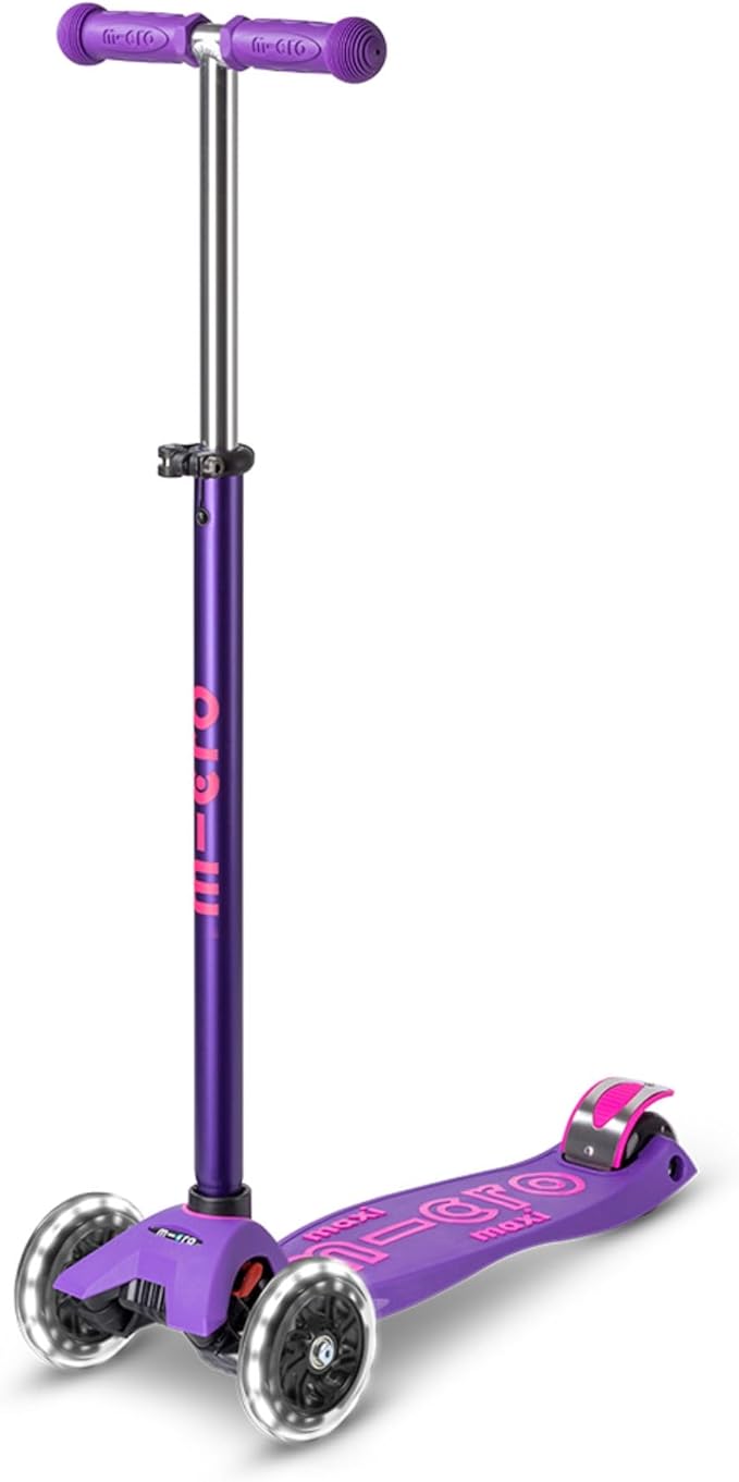 Micro Kickboard - Maxi Deluxe LED - Three Wheeled, Lean-to-Steer Swiss-Designed Micro Scooter for Kids with Motion-Activated Light-Up Wheels for Ages 5-12 …