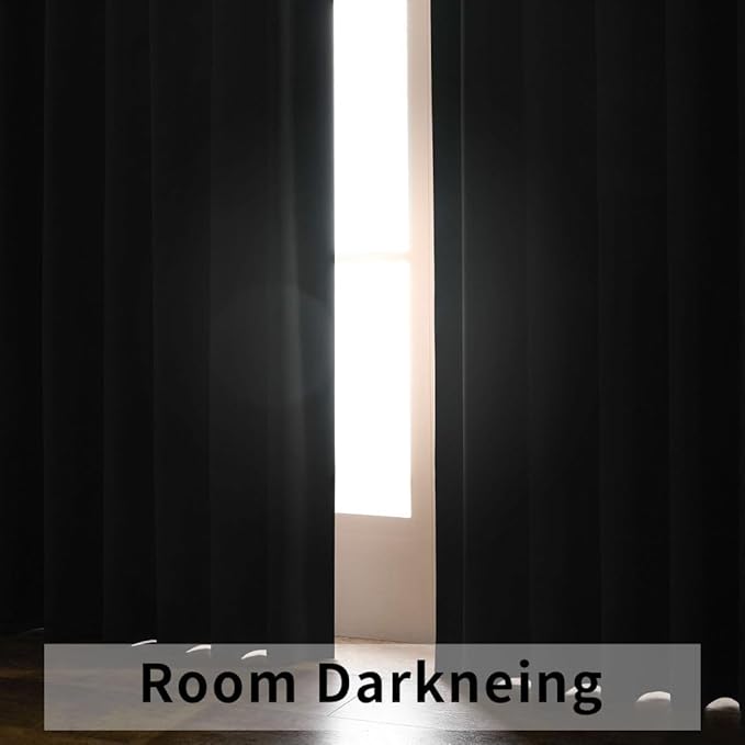 Joydeco Blackout Curtains 96 Inches Long for Bedroom, Thermal Insulated Black Out Curtains 2 Panels Set, Room Darkening Drapes for Living Room Window (W52 x L96 Inch, Khaki)