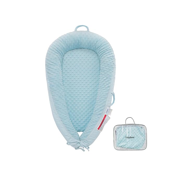 Baby Lounger – Soft & Breathable Newborn Nest for Infants 0-24 Months, Organic Cotton Baby Pillow for Tummy Time, Playtime & Travel, Newborn Babies Essential Gift