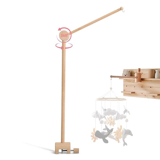 HI BABY MONMENT Crib Mobile Arm - Baby Mobile Hanger with 360° Vertical Adjustment, Stabilizing Attachment for Added Safety, Mobile Arm for Crib, Sturdy & Secure Design for Nursery Mobile