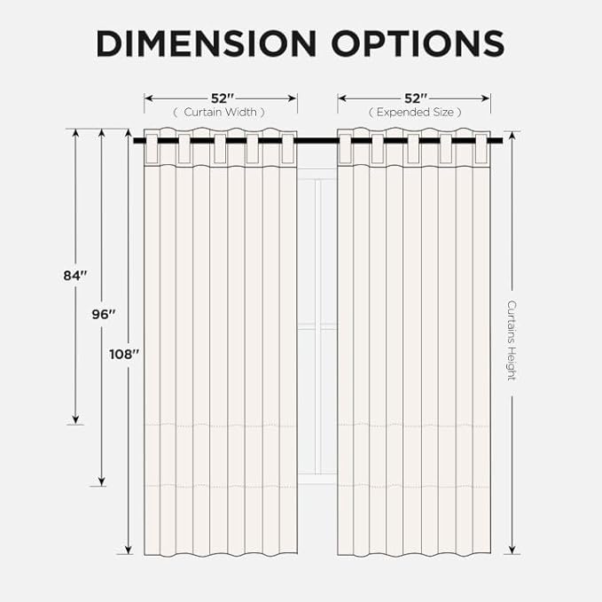 Joydeco 90 Inch Blackout Curtains for Bedroom, Thermal Insulated Black Out Curtains 2 Panels Set, Room Darkening Drapes for Living Room Window Rod Pocket Back Tab (W37 x L90 Inch, Light Beige)