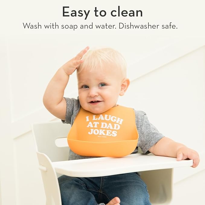 Baby Bib for Eating by Bella Tunno, Waterproof Silicone Bib with Large Food Catcher, Adjustable Fit for Babies 4-12 months & Toddlers 1-3 Years, Boys & Girls, Single and Unemployed