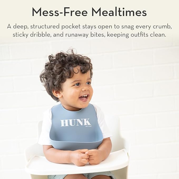 Baby Bib for Eating by Bella Tunno, Waterproof Silicone Bib with Large Food Catcher, Adjustable Fit for Babies 4-12 months & Toddlers 1-3 Years, Boys & Girls, Little Miss Fabulous