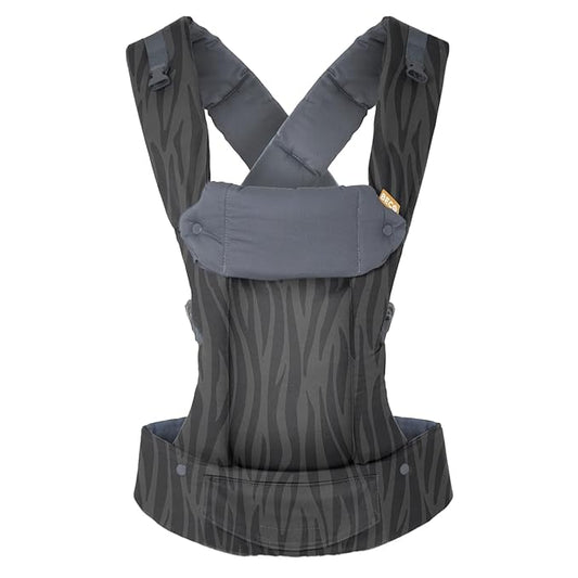 Beco Gemini Baby Carrier Newborn to Toddler - Front, Back and Hip Seat Carrier, Baby Carrier Backpack & Baby Front Carrier with Adjustable Seat, Ergonomic Baby Holder Carrier 7-35lbs (Dark Zebra)