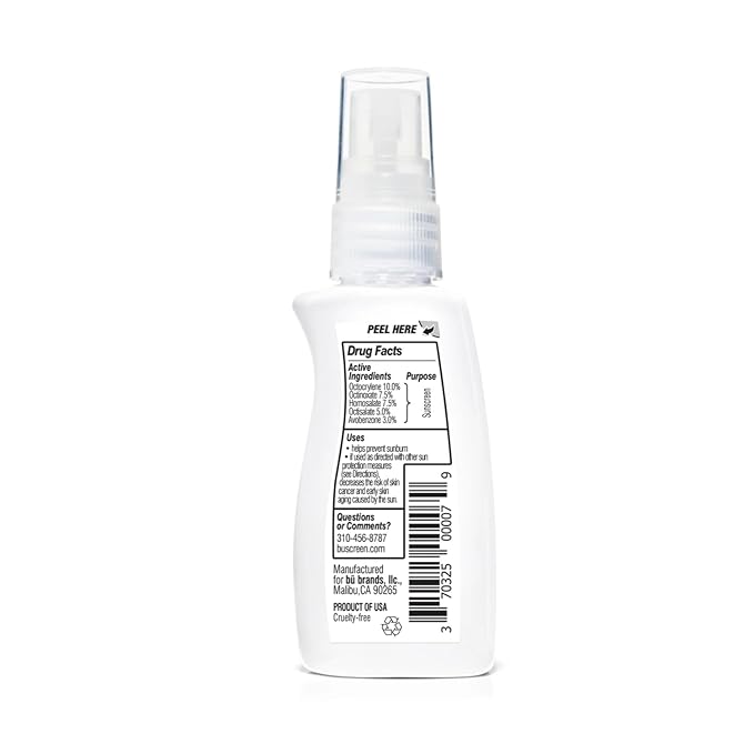 BU SPF 50 Kids Sunscreen Spray for Face and Body, Non Aerosol Spray, Fragrance Free, Clear, Non Greasy, Water Resistant, Fragrance Free 1 oz (3 Pack)
