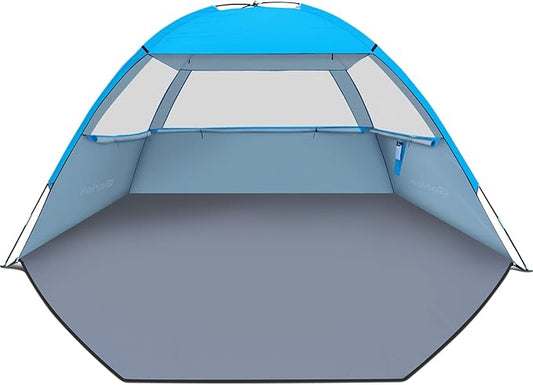 Gorich Beach Tent Sun Shelter for 3/4-5/6-7/8-10 Person with UPF 50＋ UV Protection, Lightweight & Easy Setup Beach Shade Canopy, Portable Beach Shade Tent Beach Cabana