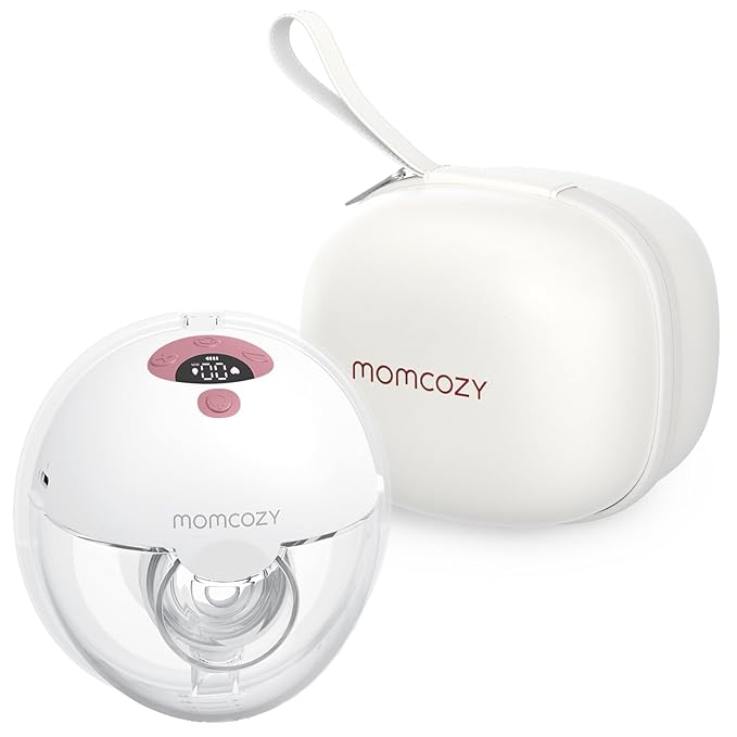 Momcozy M5 Hands-Free Wearable Breast Pump, Double-Sealed Flange for Baby-Like Comfort, 3 Modes & 9 Suction Levels, Portable Electric Pump – 24mm, 1 Pack Cozy Red