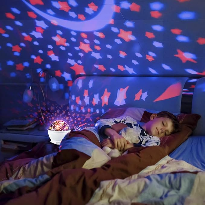 MOKOQI Race Car Night Light Projector Birthday Gifts Toys for Boys Age 3-5 Kids Car Nightlights 360 Degree Rotation with 17 Colors Changing Star Projector Ceiling Light Projector for Boys