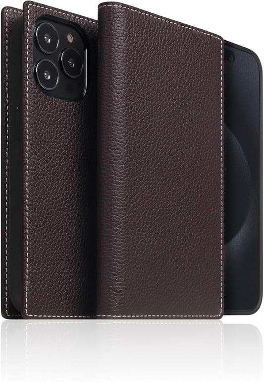 D8 Full Grain Leather Wallet Case for iPhone 15 Pro - [2-in-1] Handcrafted Detachable Diary Style with Magnetic MagSafe Back Cover, Gift Box Included (Brown Cream)