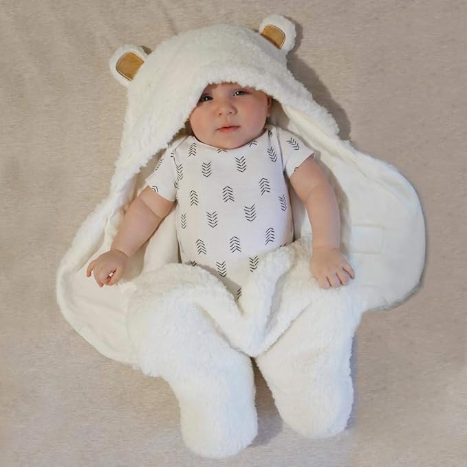 Jam Naturals-Cute Bear Organic Newborn Swaddle Wrap-Gender Neutral Soft Baby Blanket, Newborn Baby Registry Gift (Golden Brown, 0-3m)
