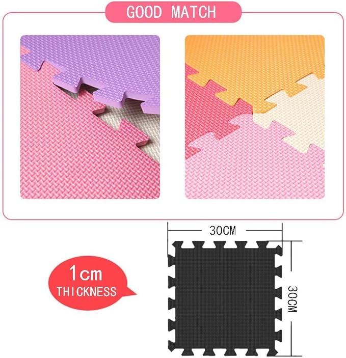 MQIAOHAM® 18 Pieces Puzzle Play Mats, Soft Baby Play Mat, Kids Interlocking Foam Floor Tiles, Toddlers Carpet Playmats