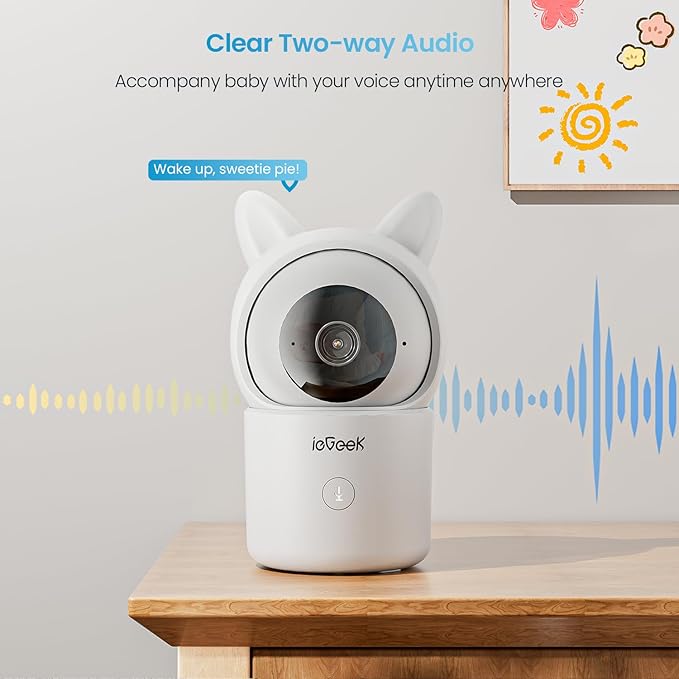 ieGeek Baby Monitor with 2 Cameras, Split-Screen Video Baby Monitor with Audio and 1080P Camera 4.3" Screen - Night Vision, Two-Way Talk, Cry & Motion Detection, Pan-Tilt-Zoom via Screen and Free APP