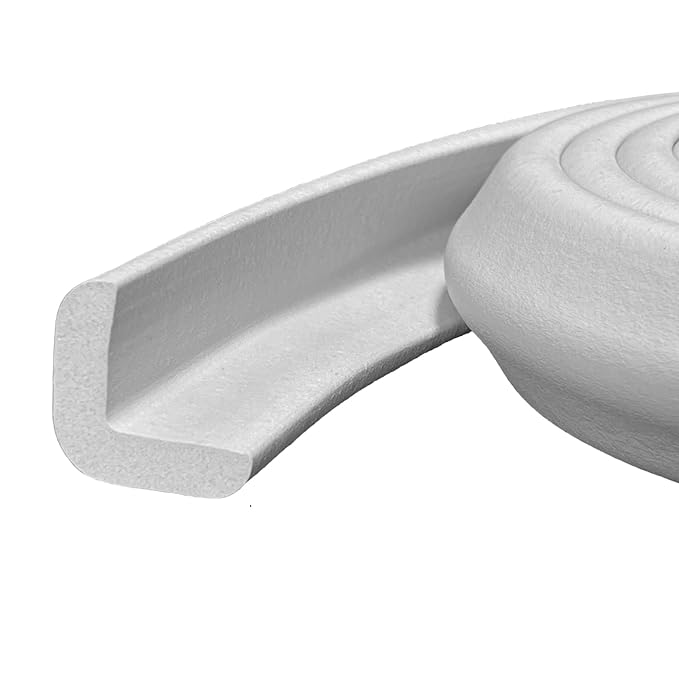 Kidkusion Baby Proof Edge Guards for Safety | Made in The USA | 40 Feet | Soft Gray | Edge Protectors for Furniture, Tables, Fireplaces | Heavy Duty Tape Included