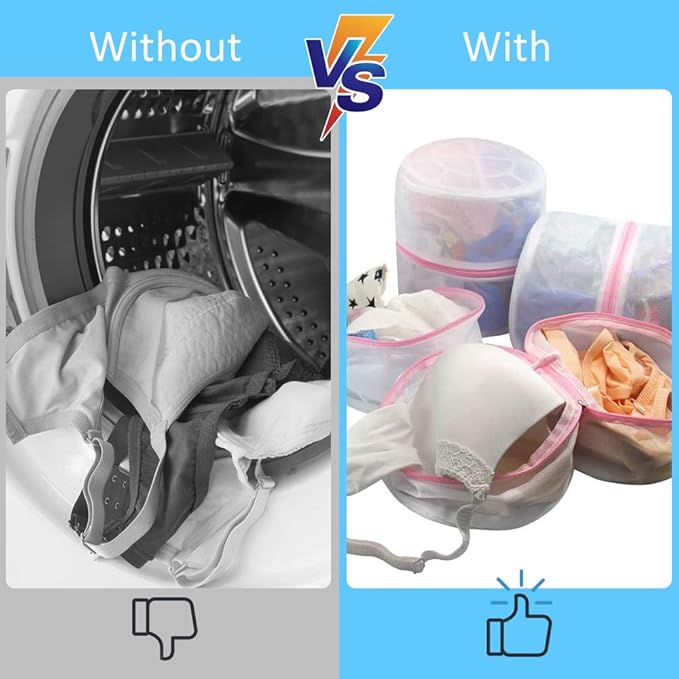 GOGOODA 4 Pcs Mesh Laundry Bag for Bras Lingerie Wash Bag for Delicates, Large, 4 Pack