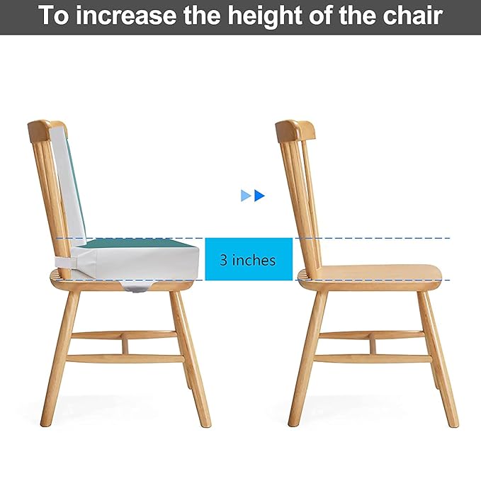 Kalawen Toddler Booster Seat for Dining Table, Upgraded 2Pcs PU Washable Straps Safety Buckle Kids Booster Seat for Table, Portable Travel Increasing Cushion for Chair