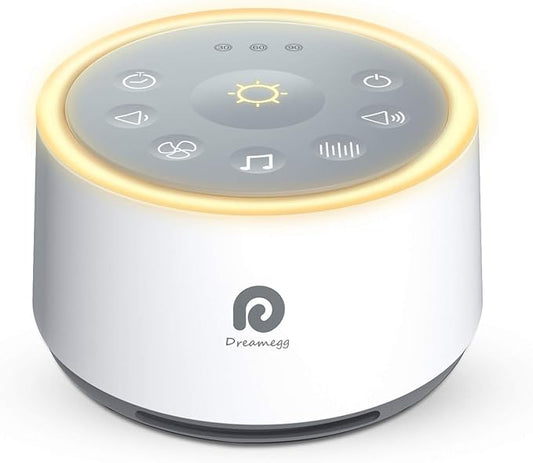 Dreamegg D1 Sound Machine - White Noise Machine with Baby Night Light for Sleeping, High Fidelity Sounds, Timer & Memory Feature, Sound Machine for Baby Adults, Home, Office, Travel (White)