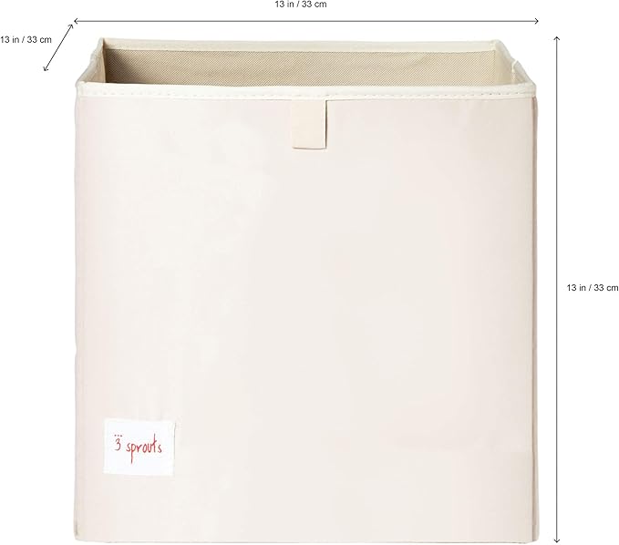 3 Sprouts Toy Storage Organizer: Toy Box Cube Organizer for Playroom, Nursery - Foldable Storage Bin - Elephant