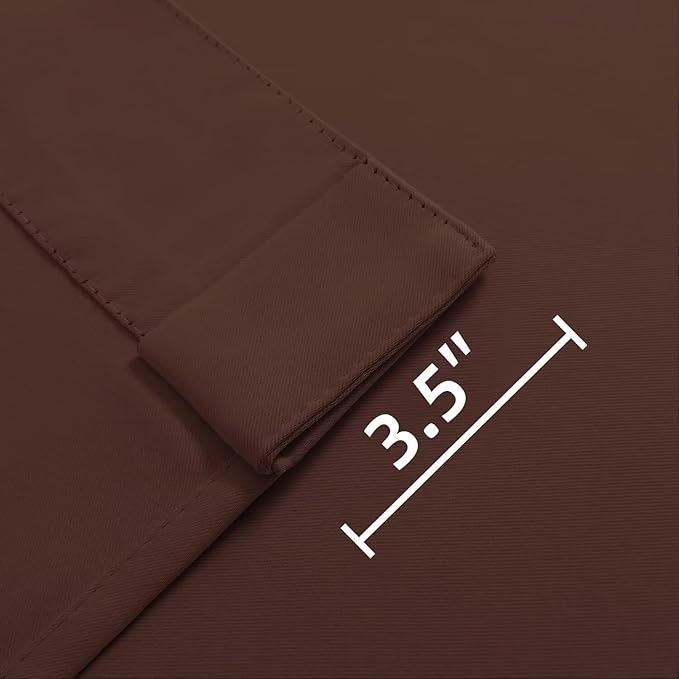 Joydeco White Blackout Curtains 96 Inches Long for Bedroom, Thermal Insulated Black Out Curtains 2 Panels Set, Room Darkening Drapes for Living Room Window (W52 x L96 Inch, Chocolate)