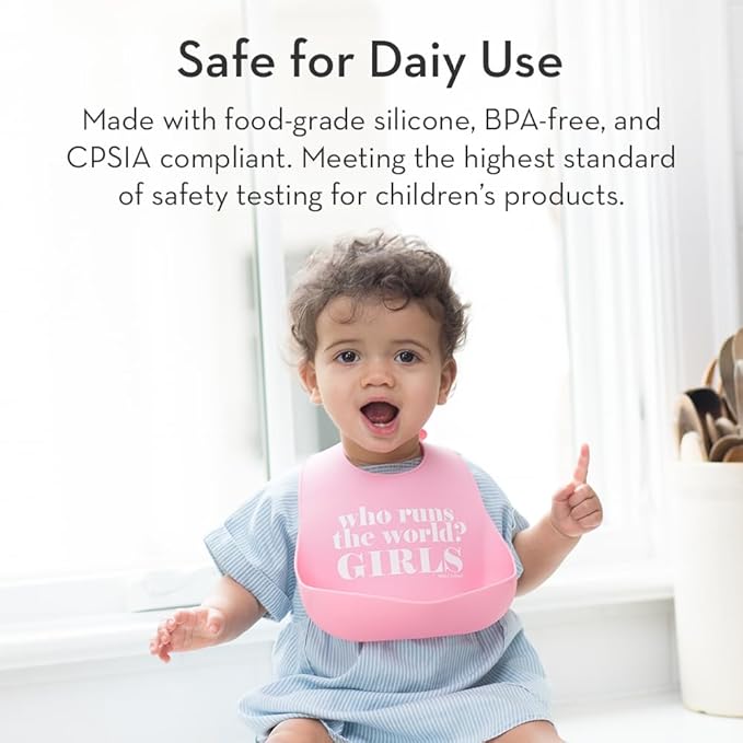 Bella Tunno Baby Bib for Eating, Waterproof Silicone Bib with Large Food Catcher, Adjustable Fit for Babies 4-12 months & Toddlers 1-3 Years, Boys & Girls, Pick Me Up