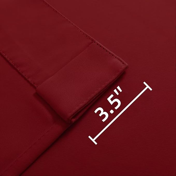 Joydeco Blackout Curtains 108 Inches Long, Thermal Insulated Black Out Curtains 2 Panels Set, Room Darkening Drapes for Living Room Window Rod Pocket Back Tab (W52 x L108 Inch, Burgundy Red)