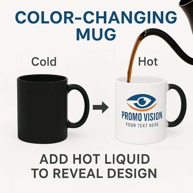 Personalized Coffee Mug, Magic Color Changing Photo Text 15 Oz Ceramic Mug, Customized Picture Name Tea Cup, Custom Fathers Day Mug, Taza Cafe Personalizadas Fotos,Gifts Women Men Mom, Black CC