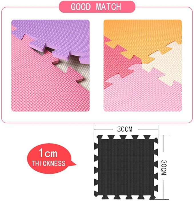 MQIAOHAM® 25 Pieces Puzzle Play Mats, Soft Baby Play Mat, Kids Interlocking Foam Floor Tiles, Toddlers Carpet Playmats G301025-101104112