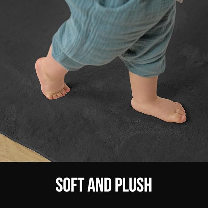 GORILLA GRIP Ultra Soft Washable Area Rug, Stain and Slip Resistant Plush Thick Carpet for Bedroom Living Room, No Shed Floor Rugs, Pet Friendly, Dorm Essentials, Kid Nursery Home Decor, 2x3 Dark Gray