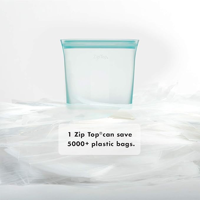 Zip Top Reusable Food Storage Bags | Small Cup [Lavender] | Silicone Meal Prep Container | Microwave, Dishwasher and Freezer Safe | Made in the USA