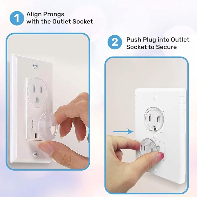 48 Pack Outlet Covers Baby Proofing, Provide Shock Prevention and Easy Installation, Safe and Secure Plastic Plug Covers for Power Sockets (48 Outlet Covers)