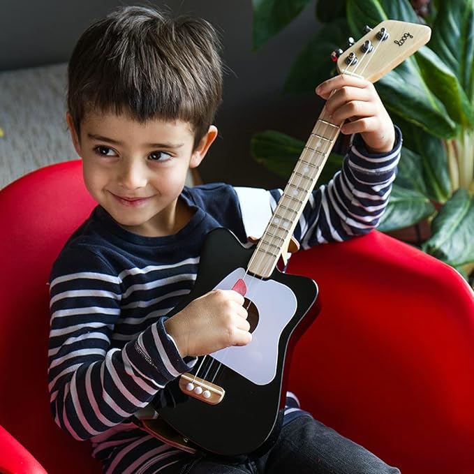 Loog Mini Acoustic kids Guitar for Beginners 3-strings Ages 3+ Learning app and lessons included