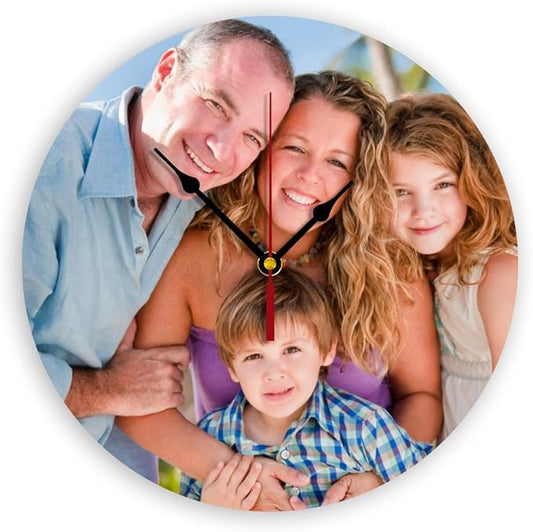 Generic Custom Clocks for Walls Personalized Picture Hanging Time Clocks Customize Gifts for Kitchen Bathroom Home Creative, 10inch-25cm