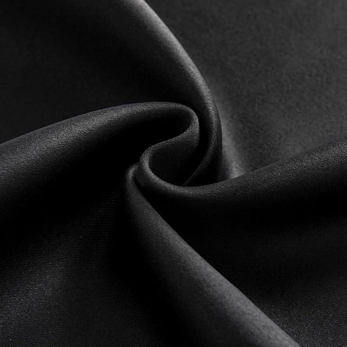 Joydeco 84 Inch Black Curtains 2 Panels Set, Blackout Curtains for Bedroom, Room Darkening Drapes for Living Room Window Rod Pocket Back Tab (W37 x L84 Inch, Black)