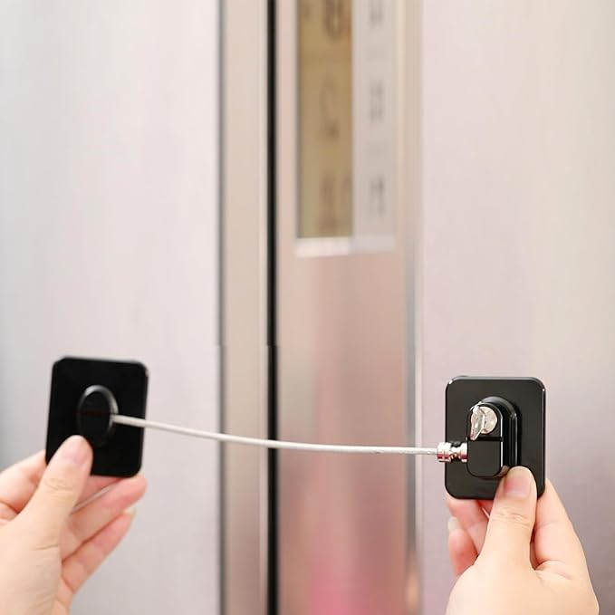 YEYA Refrigerator Lock, Baby Proof Cabinet Locks with Keys, Safety Cabinets Locks for Toddler 4 Pack