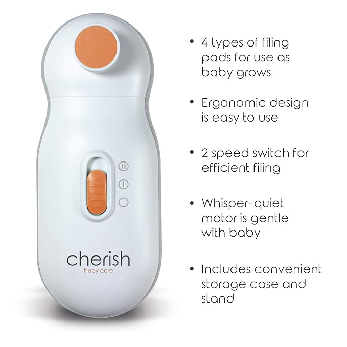 Replacement Filing Pads for Cherish Baby Care Electric Baby Nail Trimmer - Includes 4 Filing Discs for Newborn to Toddler