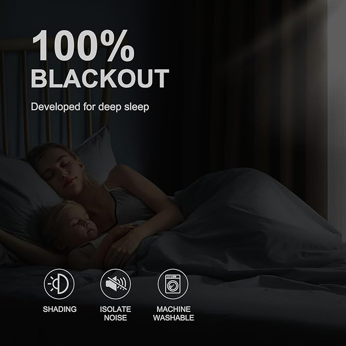 NICETOWN 100% Blackout Curtains for Bedroom 63 Inches Long, Thermal Insulated Room Darkening Window Drapes Grommet for Living Room Energy Saving Thermal Curtain, 2 Panels, 42 x 63 Inch, Khaki