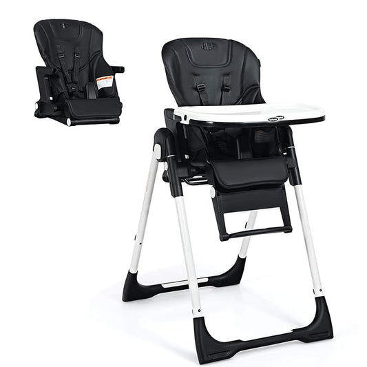 INFANS 4 in 1 High Chair–Booster Seat, Convertible Highchair w/Adjustable Height and Recline,Removable Tray,DetachableCushion, Installation-Free,Simple Fold for Baby, Infant& Toddler