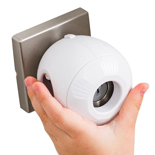 Door Knob Safety Cover for Kids (6 Pack) Hard-to-Remove Dual-Lock Door Handle Covers for Kids - Reusable Baby Proof Door Knob Locks - Installs Easily, No Tools Needed (White)