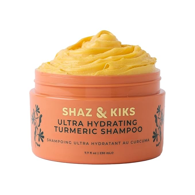 SHAZ & KIKS Ultra Hydrating Turmeric Shampoo | Sulfate-Free Shampoo for Dry, Itchy, Flaky Scalp | Deliver Deep Hydration with Turmeric & Kokum Butter