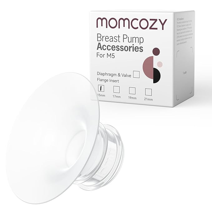 Momcozy Flange Insert 15mm Compatible with Momcozy M5. Original M5 Breast Pump Replacement Accessories, 1PC (15mm)