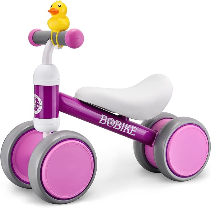 Baby Balance Bike Toys for 12-36 Months Kids Toy Boy and Girls Gifts Toddler Best First Birthday Gift Children Walker No Pedal Infant 4 Wheels Bicycle (Classic, Purple)