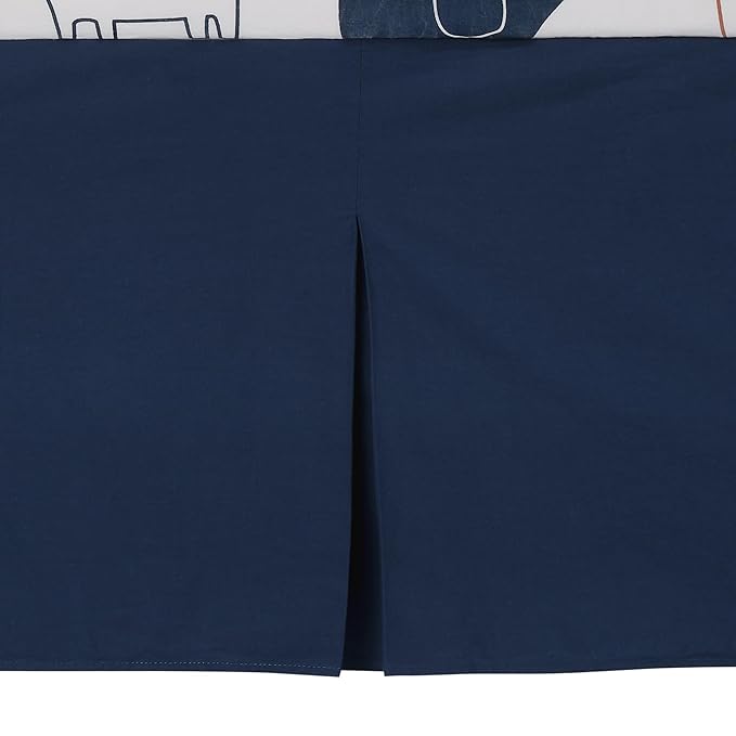 Lambs & Ivy Playful Elephant Blue/White Cotton 3-Piece Baby Crib Bedding Set