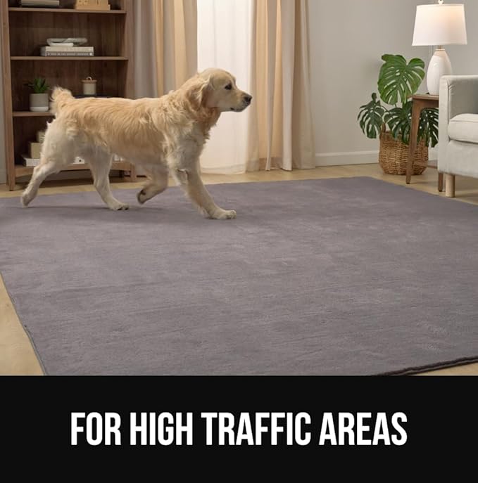 GORILLA GRIP Ultra Soft Washable Area Rug, 5x7, Stain and Slip Resistant Plush Thick Carpet for Bedroom Living Room, No Shed Floor Rugs, Pet Friendly, Dorm Essentials, Nursery Home Decor, Navy Blue