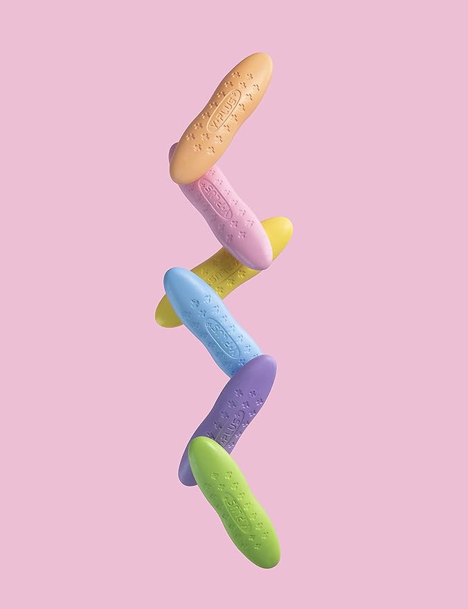 YPLUS Peanut Crayons for Kids, 12 Pastel Colors Washable Toddler Crayons, Non-Toxic Baby Crayons for Ages 2-4, 1-3, 4-8, Coloring Art Supplies