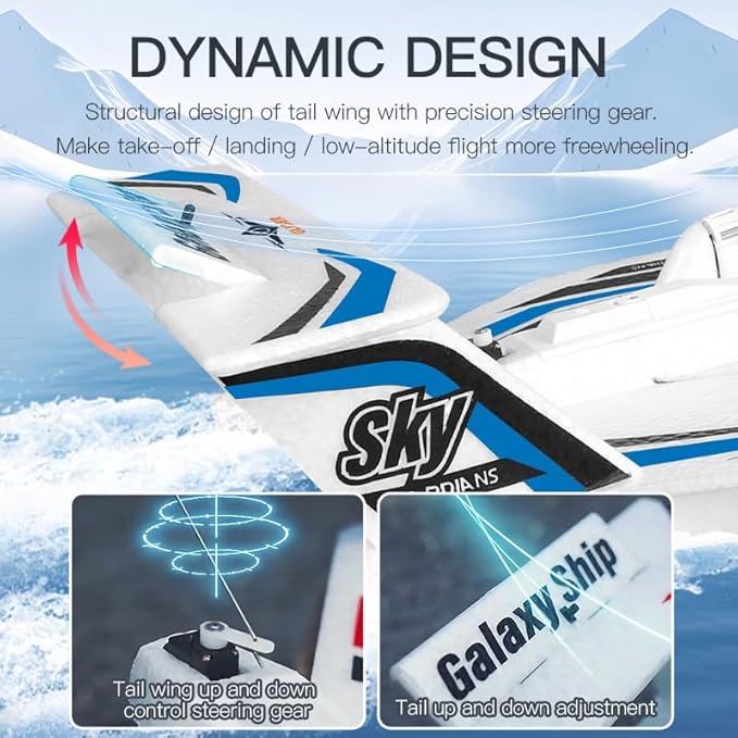 fisca Remote Control Airplane RC Amphibious Plane 2.4Ghz 3 Channel Foam Drone RTF Aircraft Take Off from Land and Water, with Gyroscope and 2 Batteries for Kids 14+ Years Old