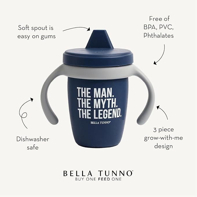 Bella Tunno Sippy Cup, Set of 2 Silicone Training Cups with Transition Handles for Infants, Toddlers & Kids, Babies 6-12 Months & Toddlers 1-3 Years, Boys & Girls, Drink & Hooray, 8 oz