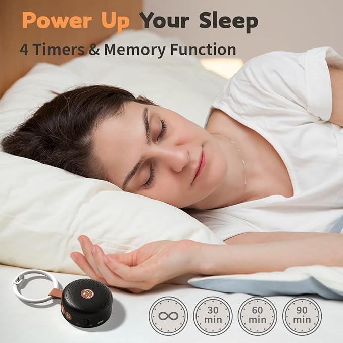Sound Machine Mini Portable Baby White Noise Machine with 30 Soothing Sounds for Kids Adults Auto-Off Timer 32 Volume Levels Rechargeable Brown Noise Sleep Machine for Home Office Privacy and Travel