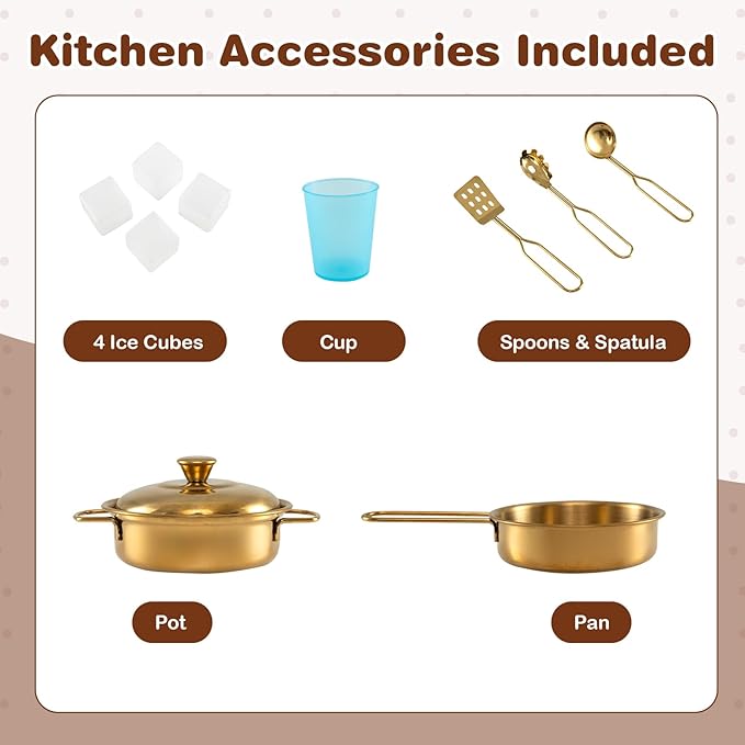 HONEY JOY Kids Kitchen Playset, Wooden Little Chef Pretend Toy Kitchen Set w/Chalkboard, Telephone, Utensils, Oven, Microwave, Sink, Storage, Play Kitchen for Toddlers Boys Girls, Black