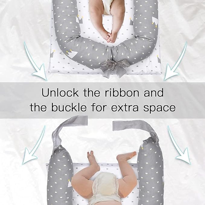 Lounger for Newborn, Newborn Lounger for 0-24 Months, Breathable & Portable Infant Nest - Soft Infant Floor Seat Cover for Travel (Triangle)