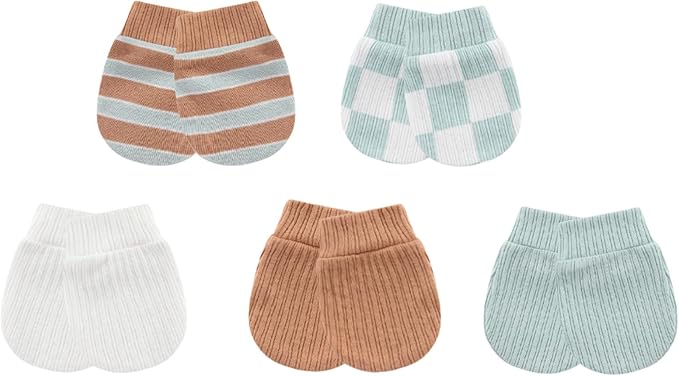 Baby Hat and Mittens Set Cotton Newborn Baby Hats Caps for Boys and Girls, 0-6 Months