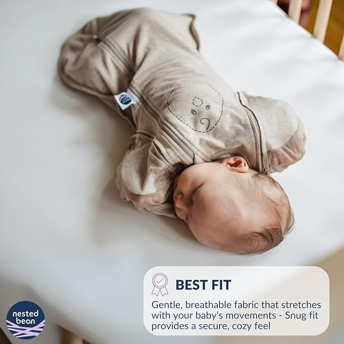 Nested Bean Air 6-in-1 Adaptable Baby Sleep Sack - Unweighted - Comfort & Safety for Natural Sleep, Preferred Arm Position Reduces Startle Reflex, Better for Baby, NB (7-13lbs) Soft Pink